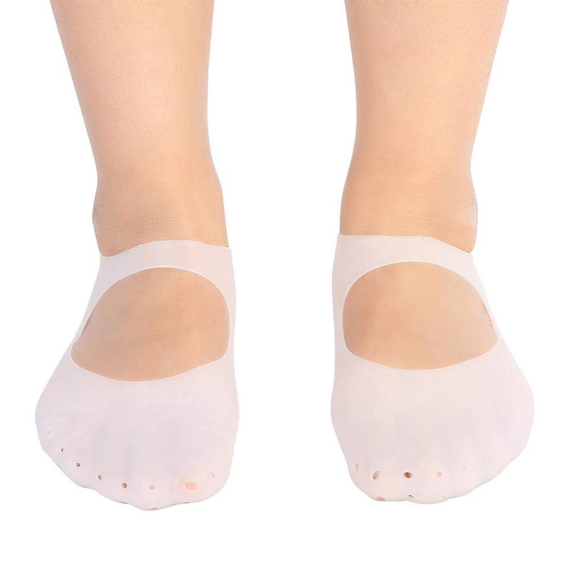 woobles Silicone Sock, 1pair Crack-Proof Moisturizing Socks Protector Foot Care Tool Prevention Socks for Women with Breathable Hole for Dry Cracked Heel(L-02#) - Image 2